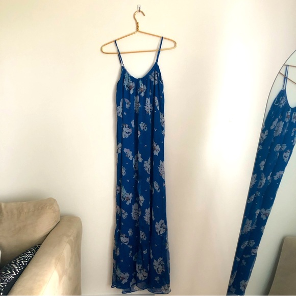 Zara Flowy Blue Maxi Dress - Picture 2 of 9